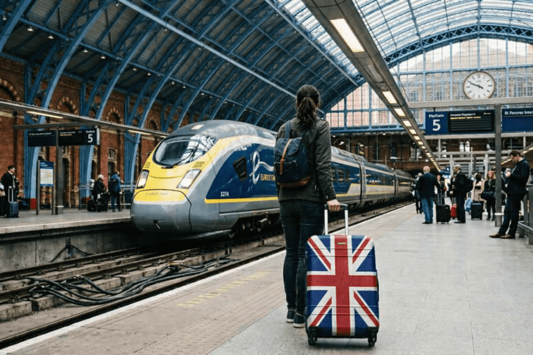 Tren Eurostar en la estación London St Pancras, trayecto desde España