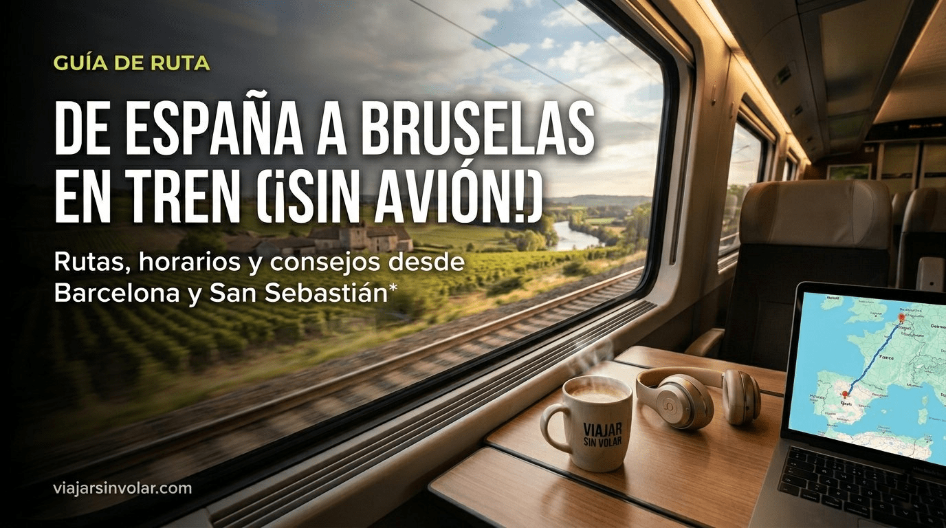 Tren Barcelona Bruselas: vista desde el interior del TGV viajando por Europa sin avión
